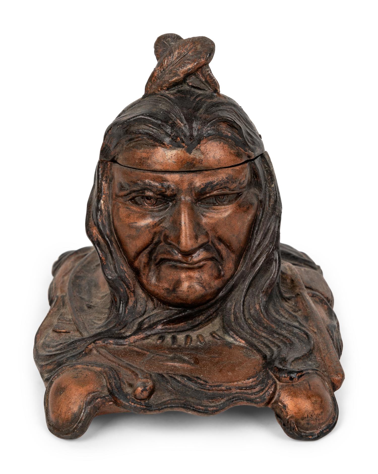 Three Cast Metal Figural Inkwells