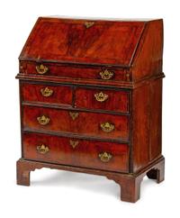A George II Walnut Slant-Front Desk