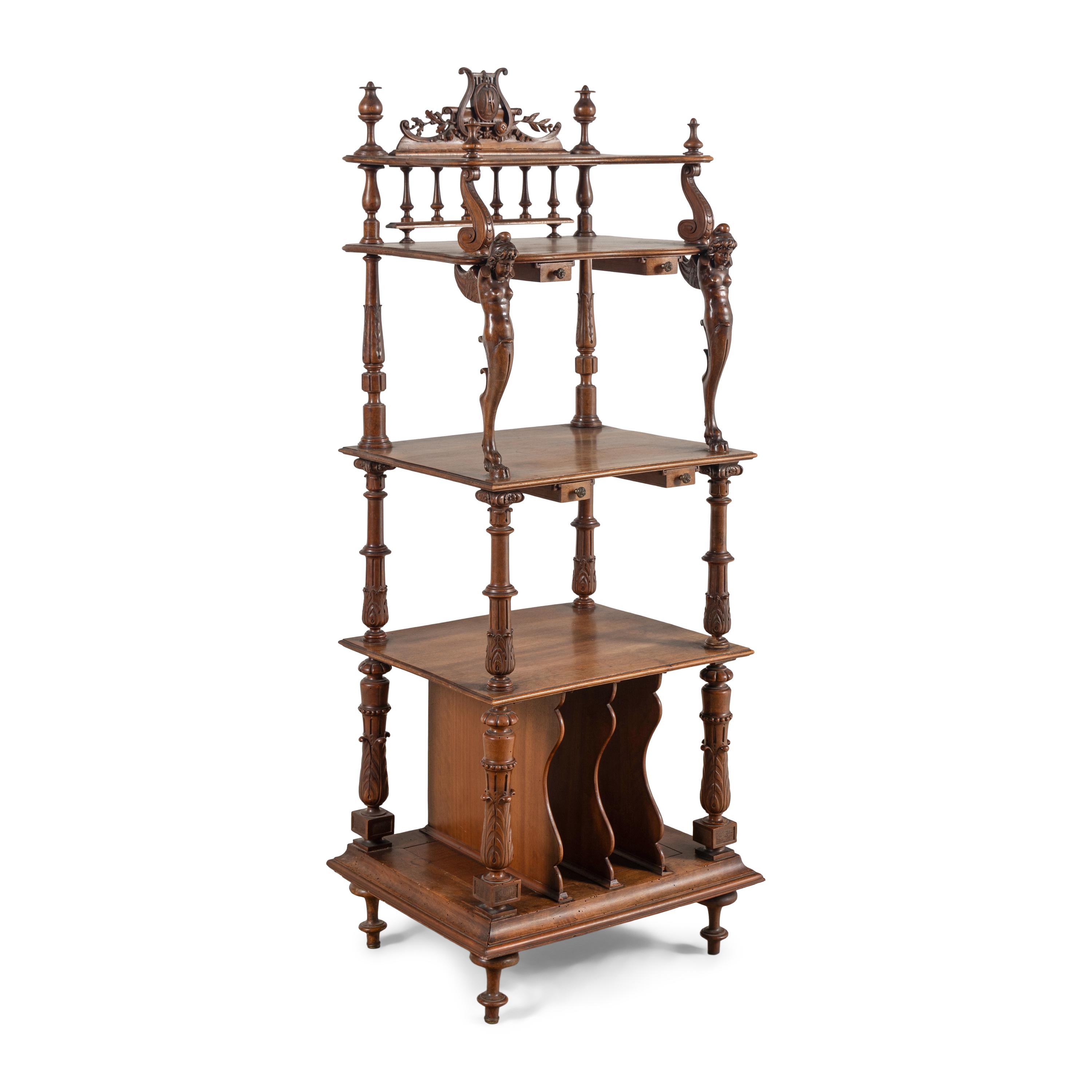 An Italian Walnut Music Stand