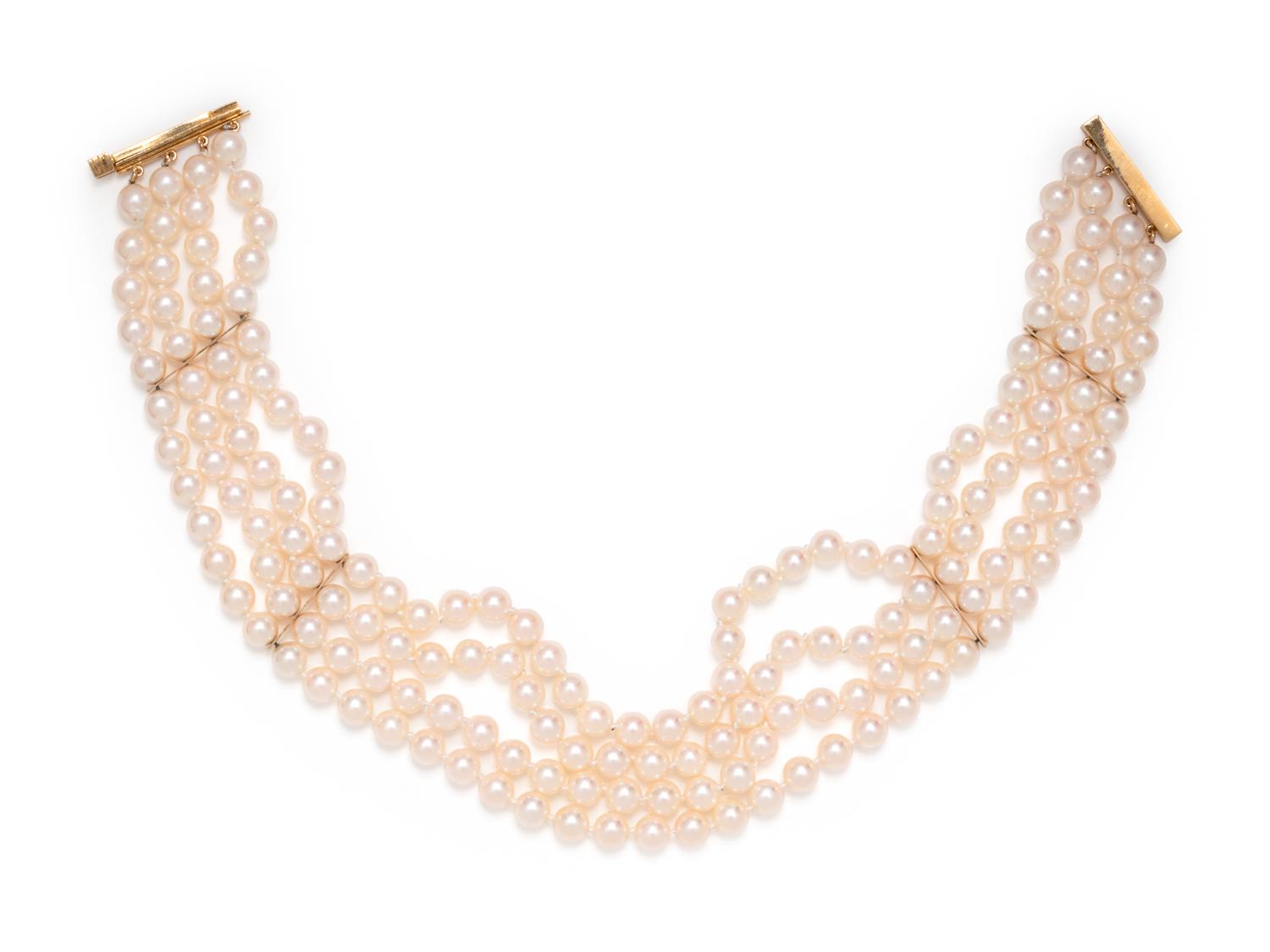 CULTURED PEARL MULTISTRAND CHOKER NECKLACE