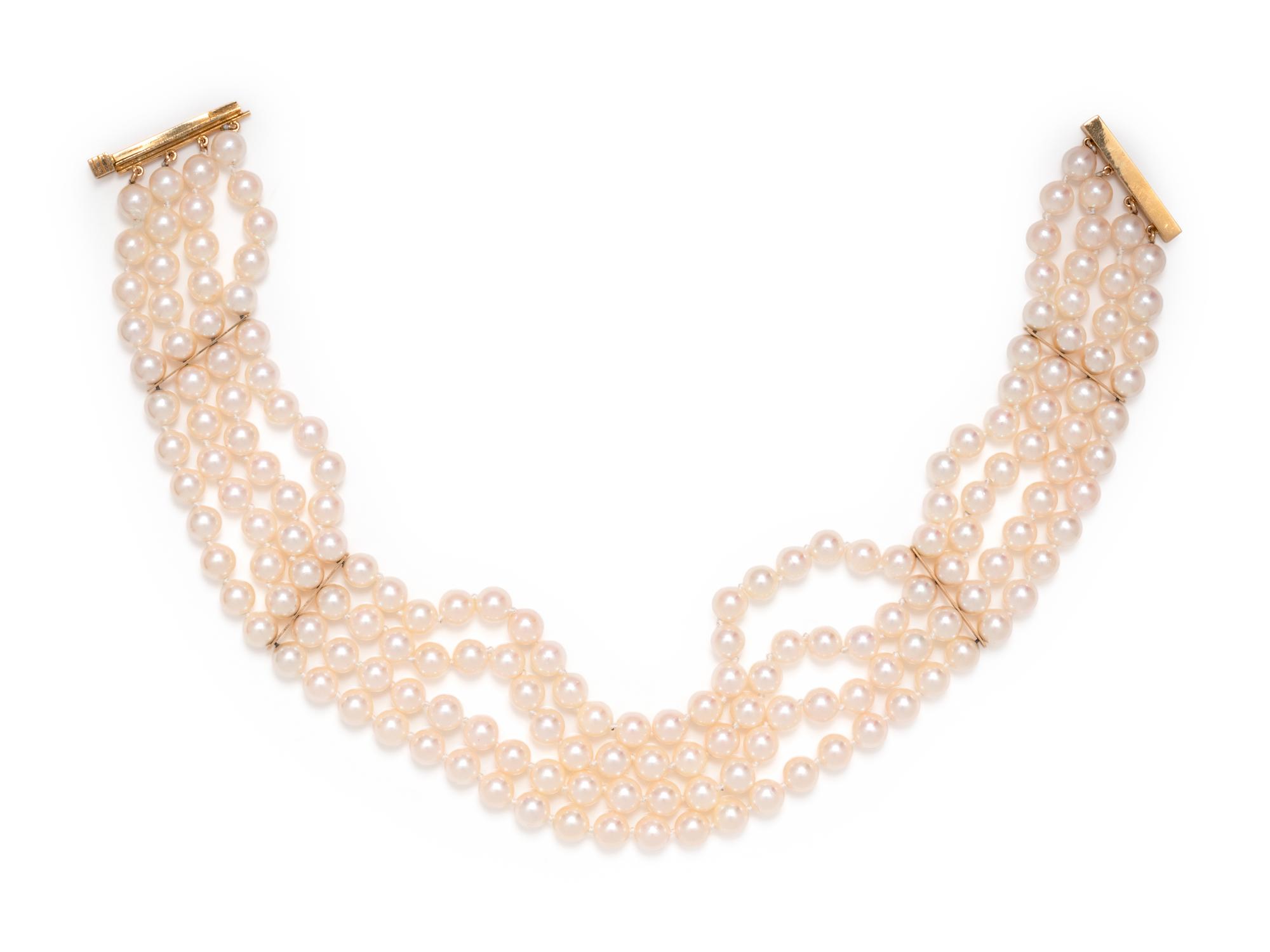 CULTURED PEARL MULTISTRAND CHOKER NECKLACE