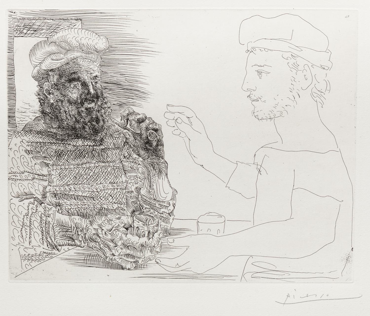 Deux Buveurs catalans , (plate 12 from La Suite Vollard )