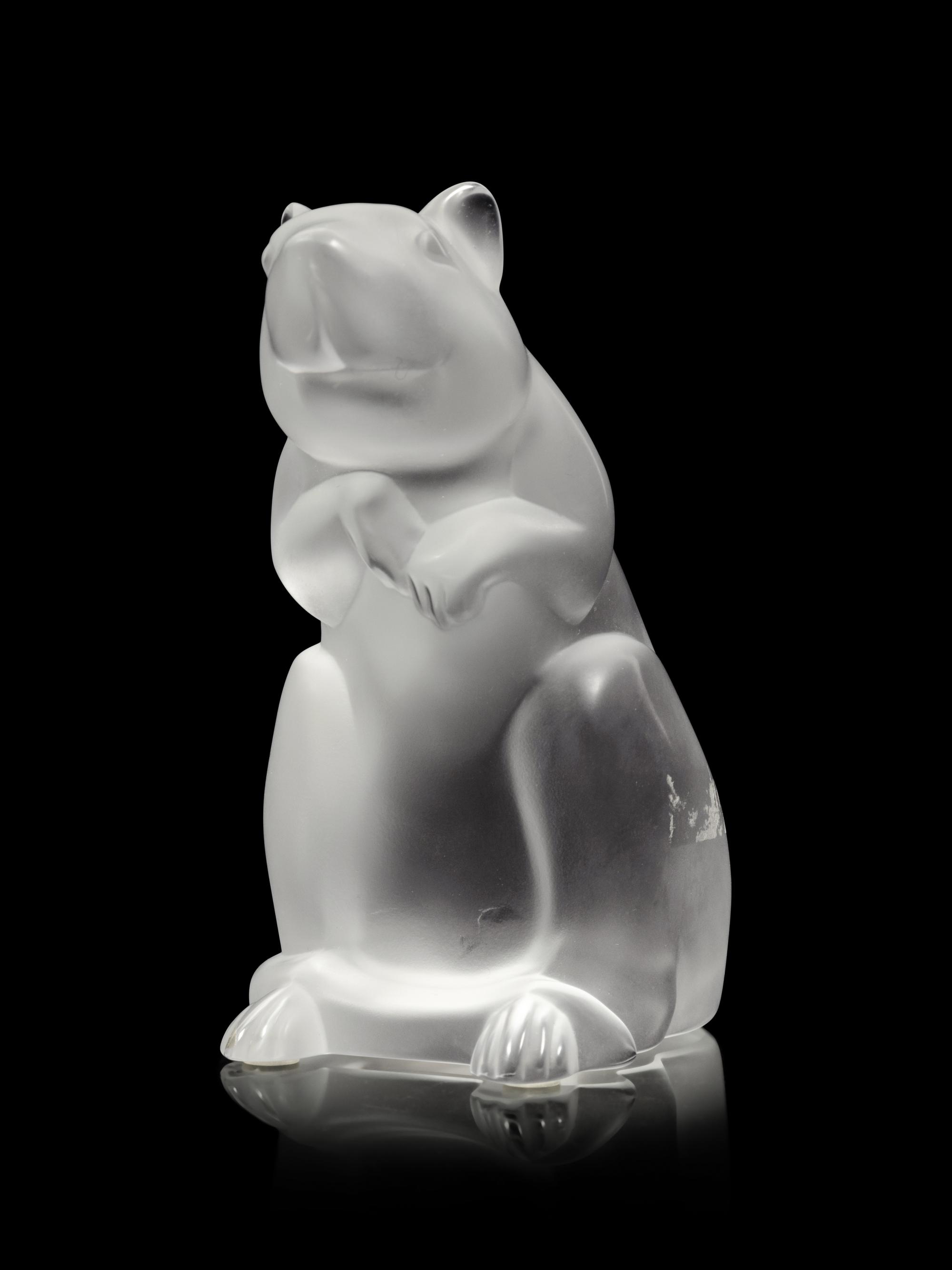 A Lalique Rat Sculpture
