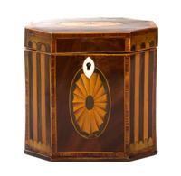 A George III Mahogany Tea Caddy, Height 4 7/8 inches.