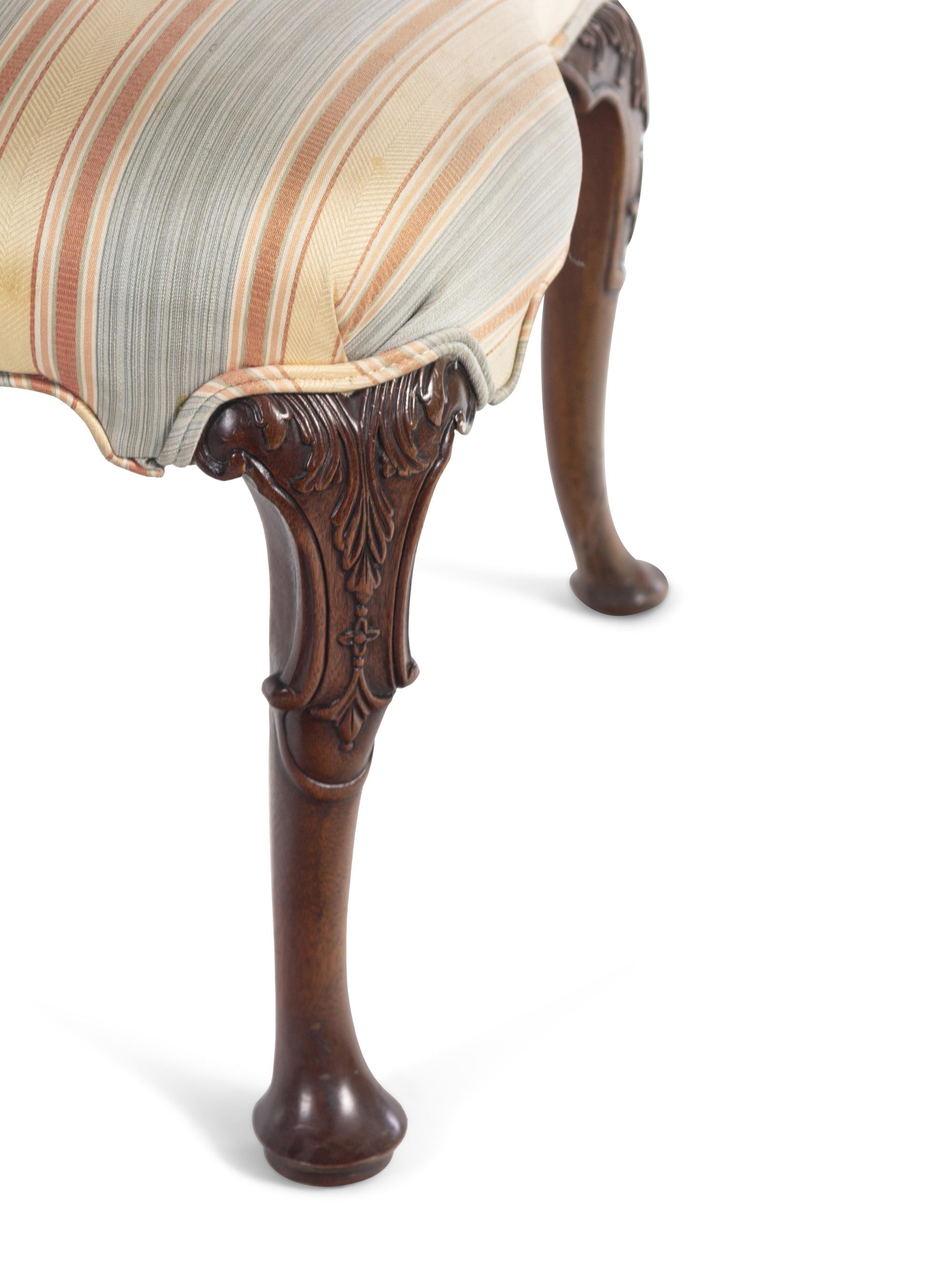 A Set of Four George II Style Carved Mahogany Dining Chairs