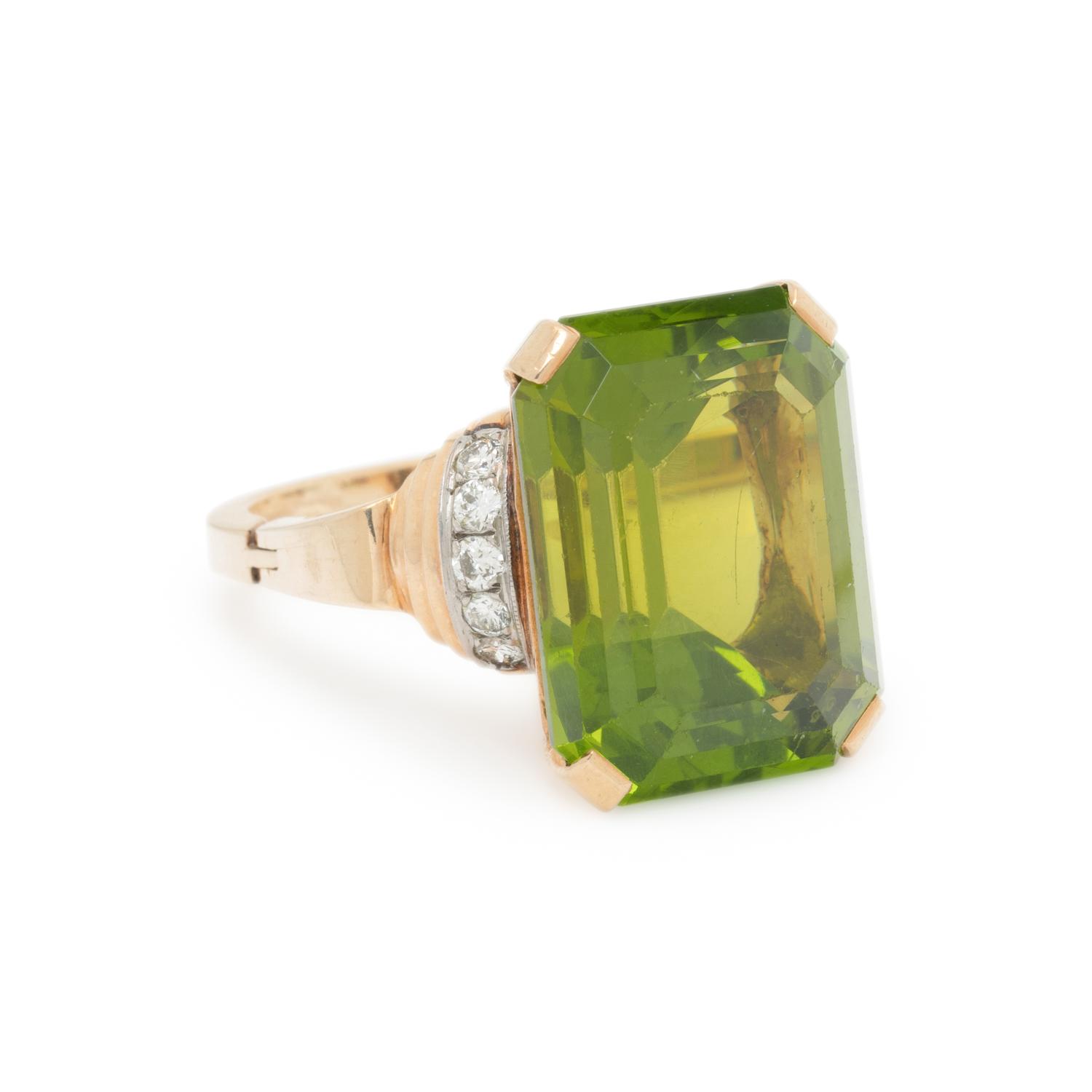 PERIDOT AND DIAMOND RING
