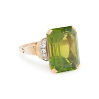 PERIDOT AND DIAMOND RING