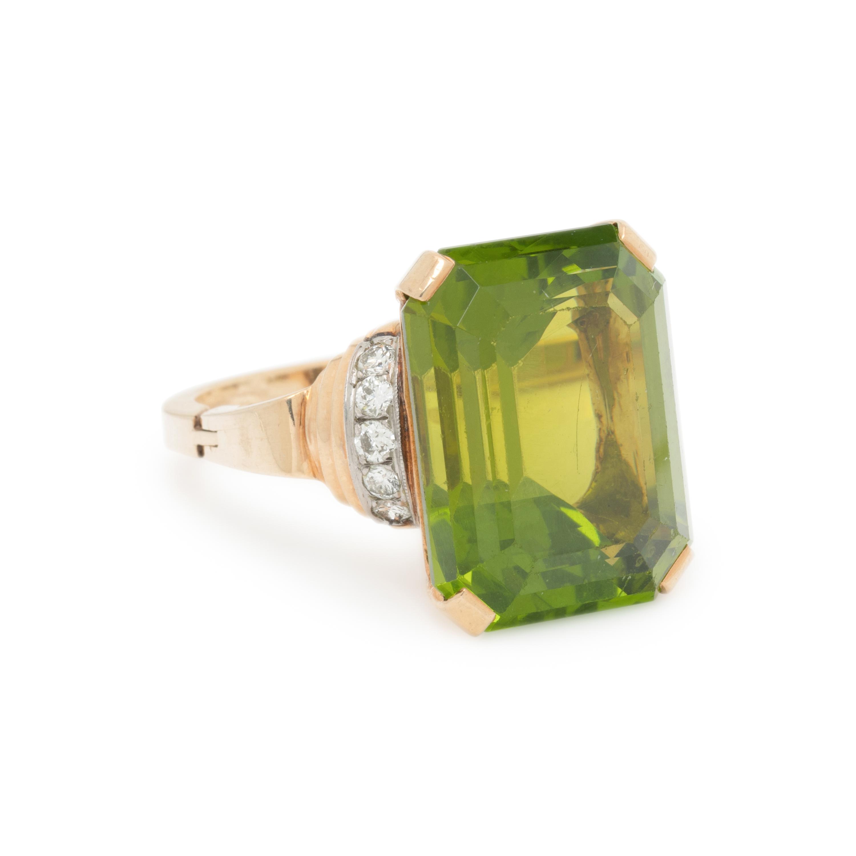 PERIDOT AND DIAMOND RING