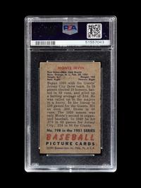A Group of Four 1950s Bowman Baseball Cards Including a Monte Irvin Rookie Card (PSA 4.5) and Autographed Phil Rizutto,