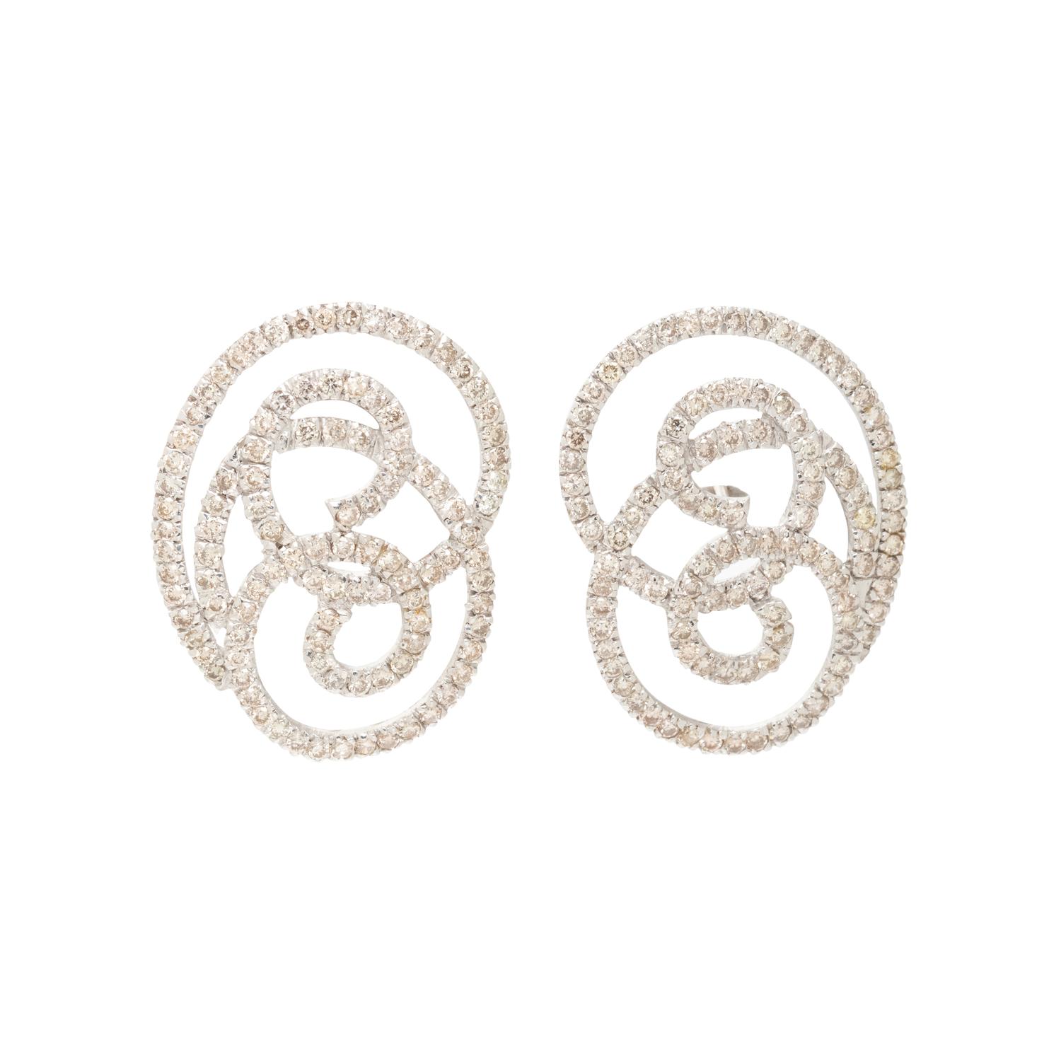 WHITE GOLD AND DIAMOND EARCLIPS