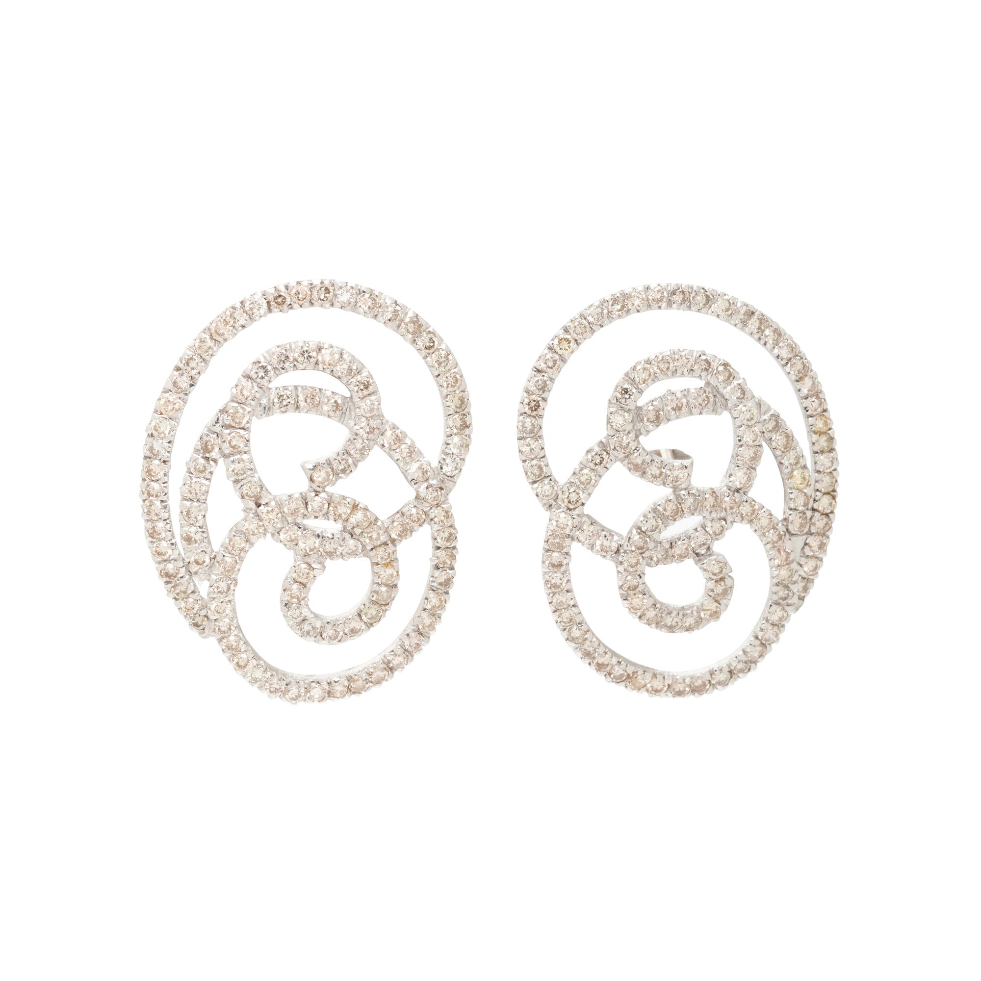 WHITE GOLD AND DIAMOND EARCLIPS