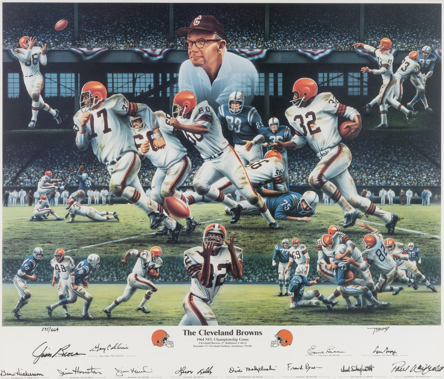A 1964 NFL Champion Cleveland Browns Signed Limited Edition Autograph Print