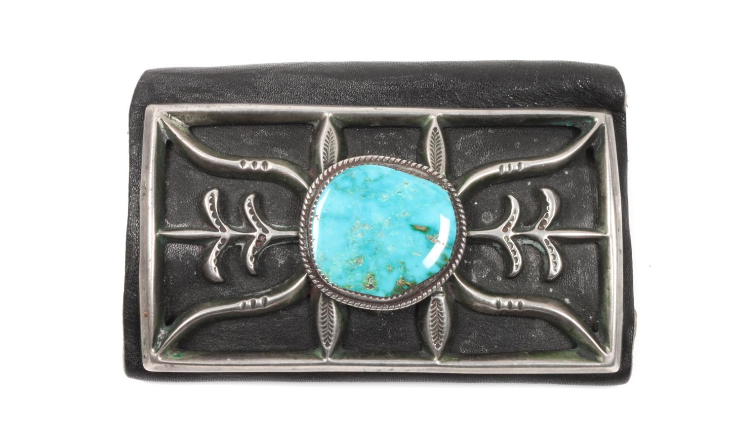 Southwestern Silver and Turquoise Ketoh Length 4 1/4 inches