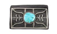 Southwestern Silver and Turquoise Ketoh Length 4 1/4 inches