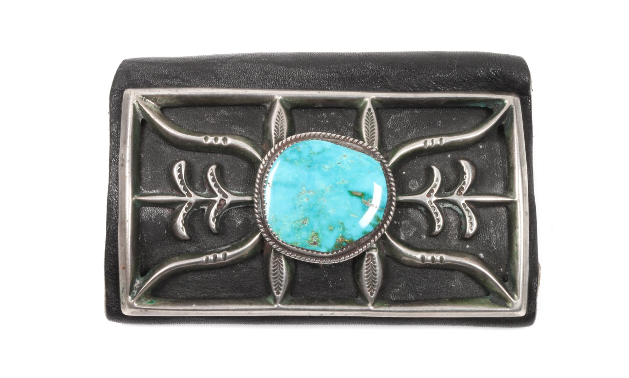 Southwestern Silver and Turquoise Ketoh Length 4 1/4 inches