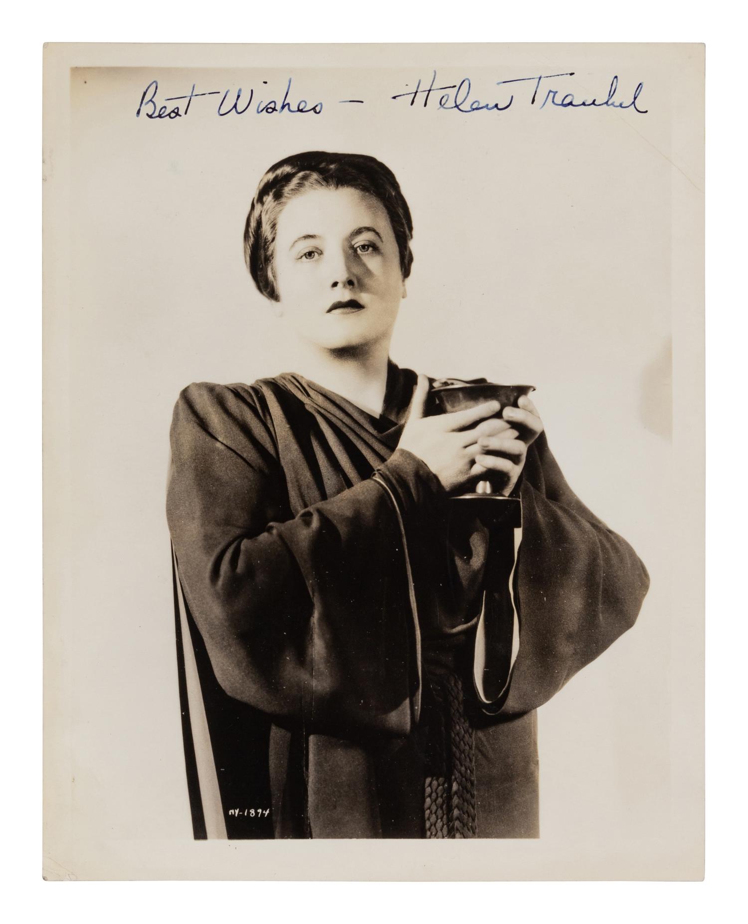 [20TH-CENTURY OPERA SINGERS]. A group of 5 photographs of opera singers from the 1940s, most signed and inscribed, comprising images of: