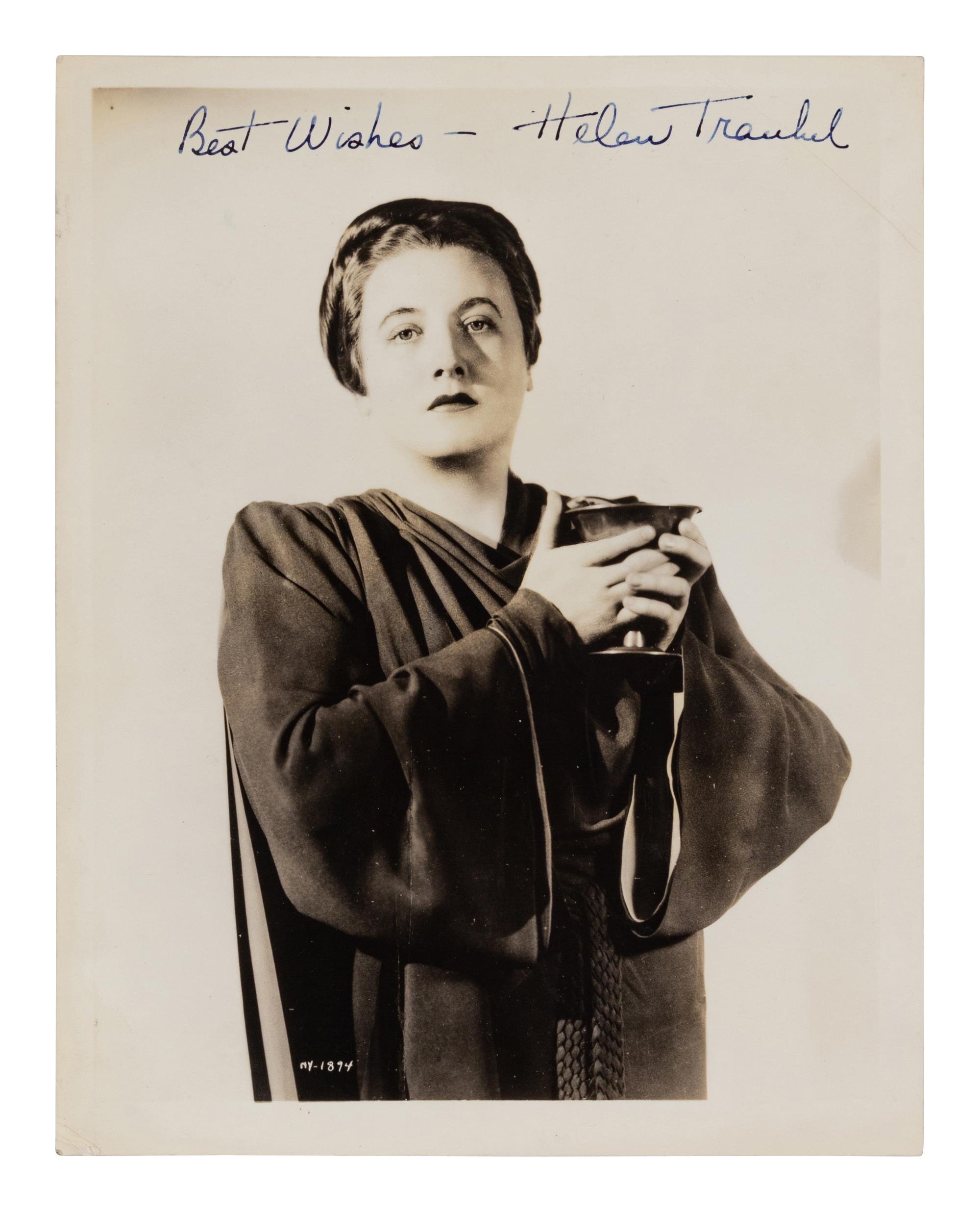 [20TH-CENTURY OPERA SINGERS]. A group of 5 photographs of opera singers from the 1940s, most signed and inscribed, comprising images of: