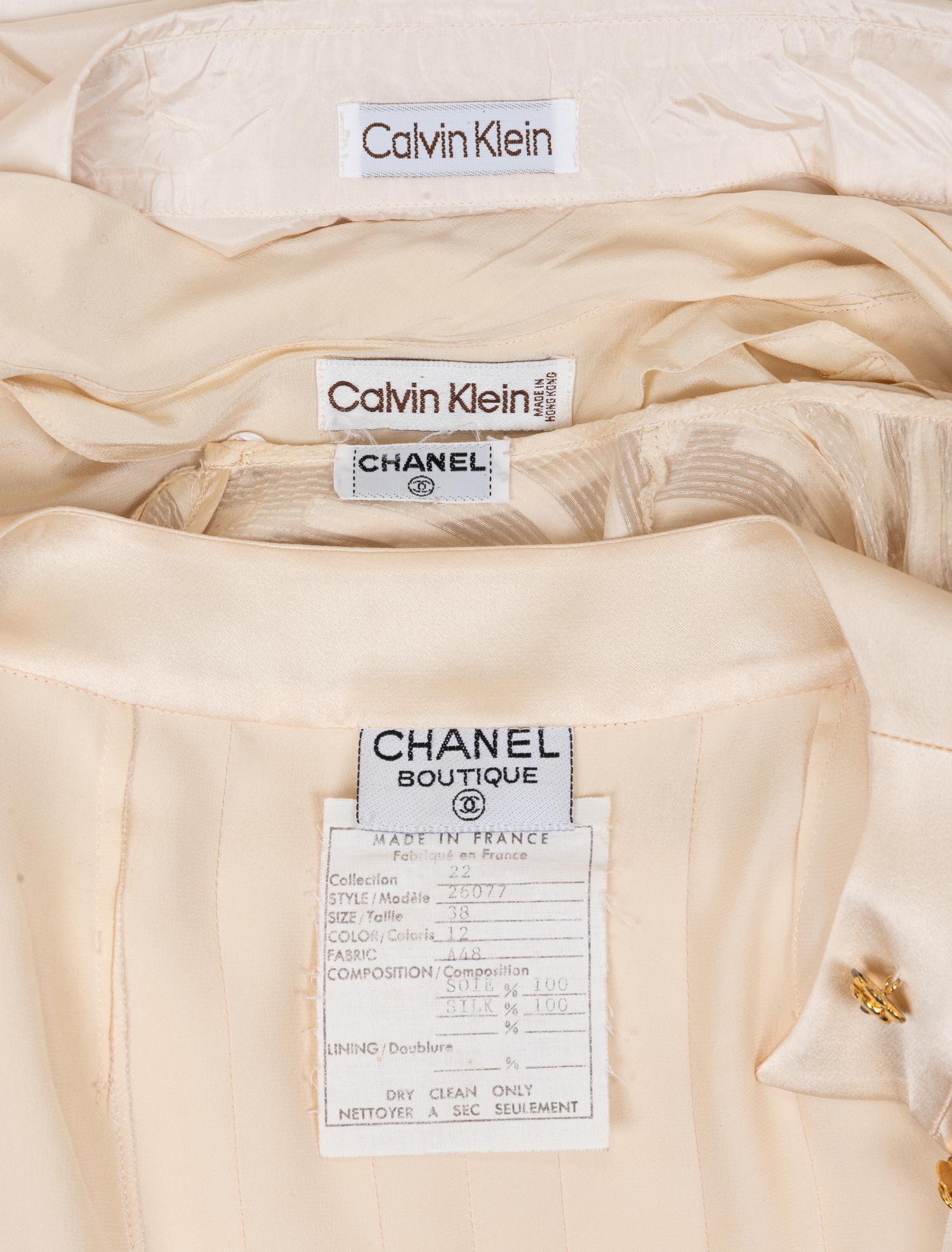Four Designer Blouses: Two Chanel, Two Calvin Klein, 1980-90s