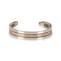 Navajo and Kewa Sterling Silver Necklace AND Cuff Bracelets, with 14K Gold Accents