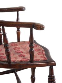 A Near Pair of English Walnut Tavern Chairs