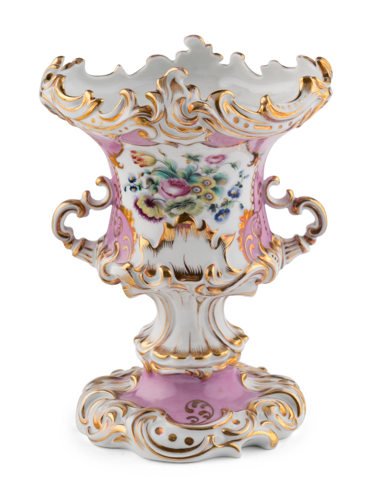 A Czech Parcel Gilt Porcelain Urn
