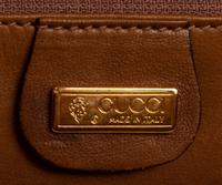 Gucci Brown Lizard Handbag with Bamboo Handle