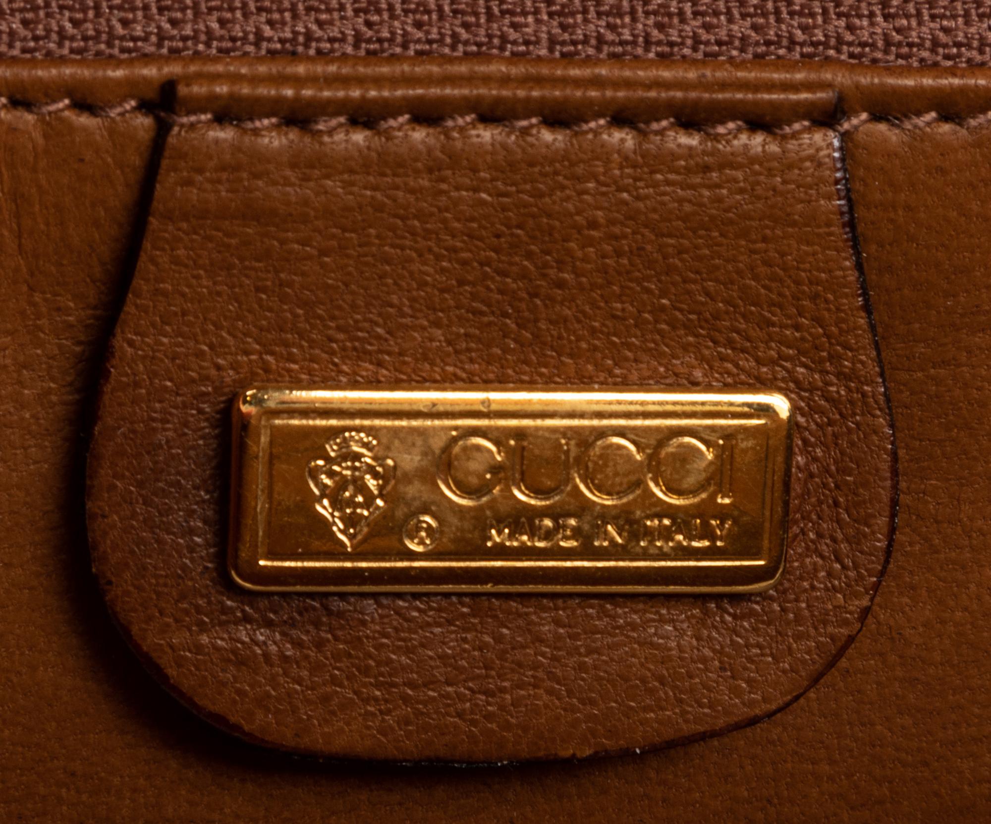Gucci Brown Lizard Handbag with Bamboo Handle