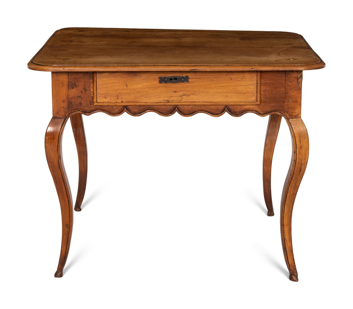 A Louis XV Provincial Walnut One-Drawer Side Table