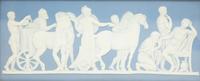 Two Framed Wedgwood Blue Jasperware Plaques