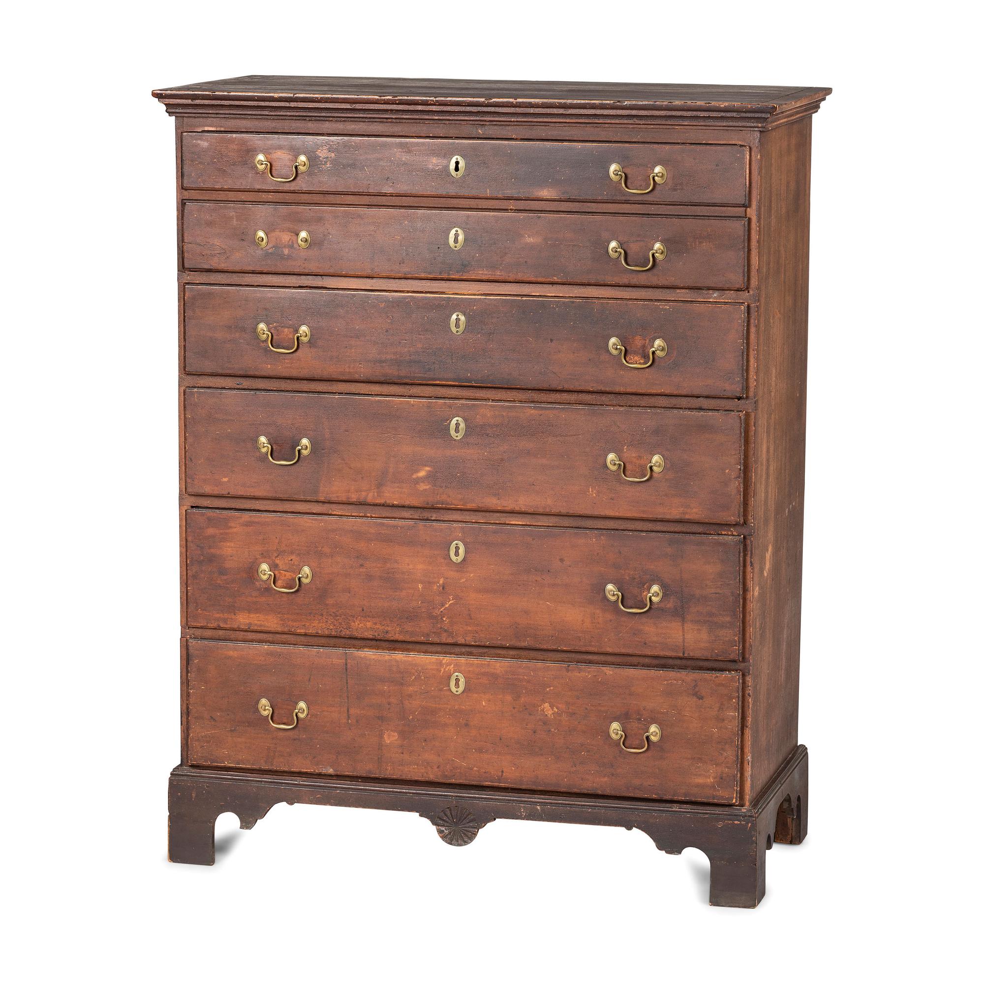 A Chippendale Carved Cherrywood Chest of Drawers