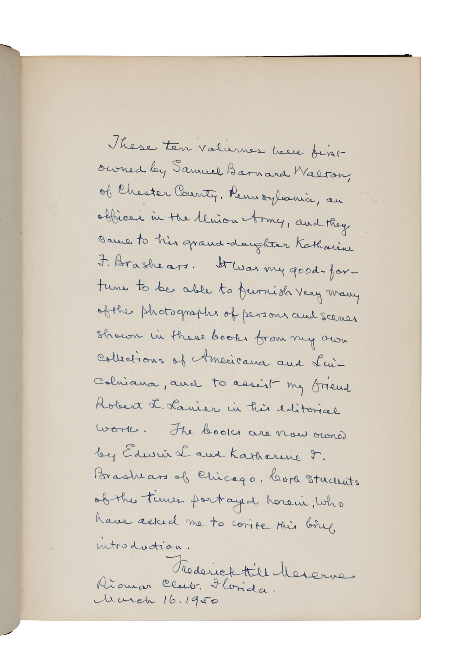 [CIVIL WAR]. MILLER, Francis Trevelyan, editor (1877-1959). Photographic History of the Civil War. New York: The Review of Reviews Co., 1911-1912.