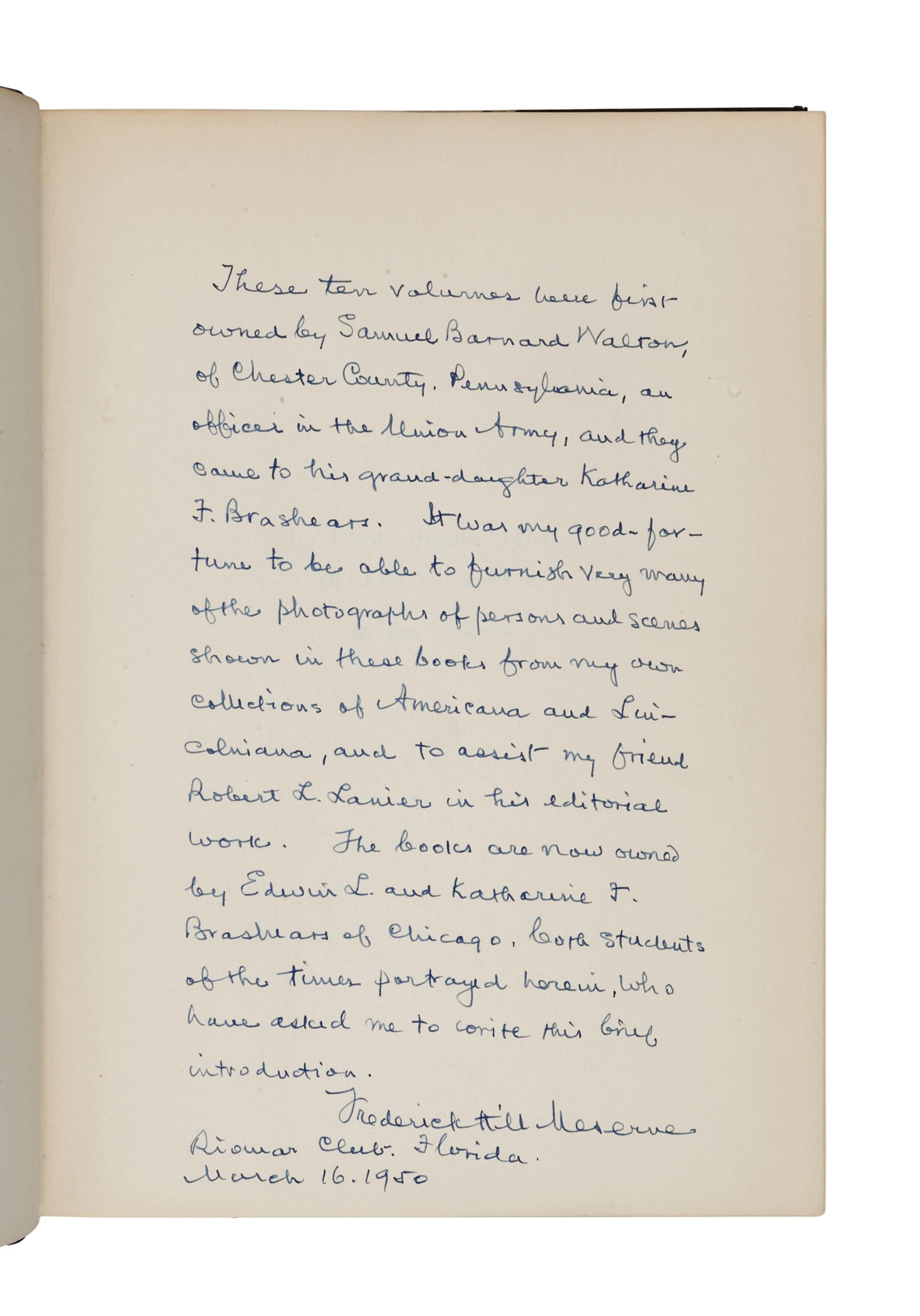 [CIVIL WAR]. MILLER, Francis Trevelyan, editor (1877-1959). Photographic History of the Civil War. New York: The Review of Reviews Co., 1911-1912.