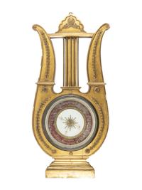 An Empire Giltwood and Reverse-Painted Glass Barometer
