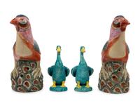 Two Pairs of Chinese Porcelain Figures of Birds
