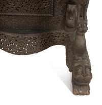 An Anglo-Burmese Carved Teak Davenport Desk