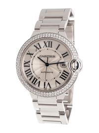 CARTIER, 18K WHITE GOLD AND DIAMOND 'BALLON BLEU XL' WRISTWATCH