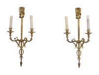 A Pair of Empire-Style Gilt Metal Sconces