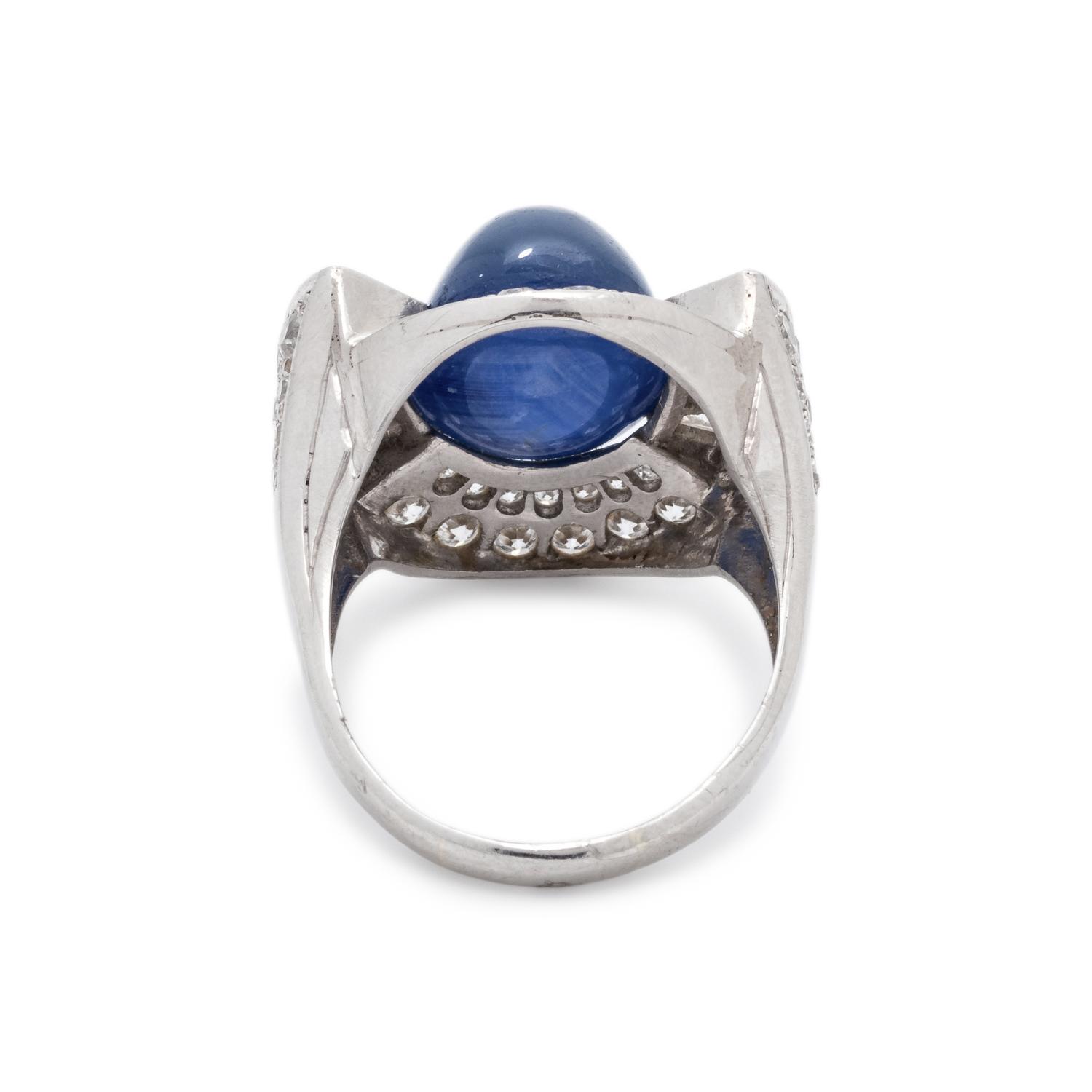 STAR SAPPHIRE AND DIAMOND RING