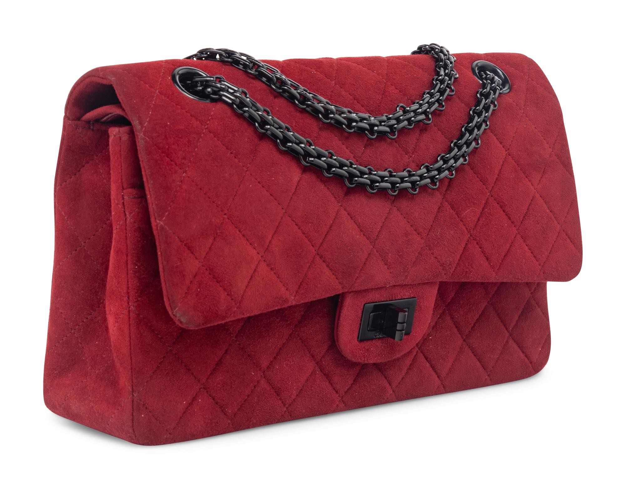 Chanel 2.55 Flap Bag in Red Quilted Suede