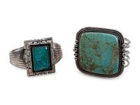 Navajo Sterling Silver and Turquoise Cuff Bracelets