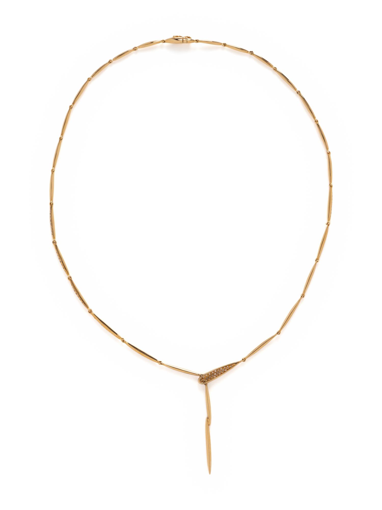 FREDERIC SAGE, ROSE GOLD AND DIAMOND LARIAT NECKLACE