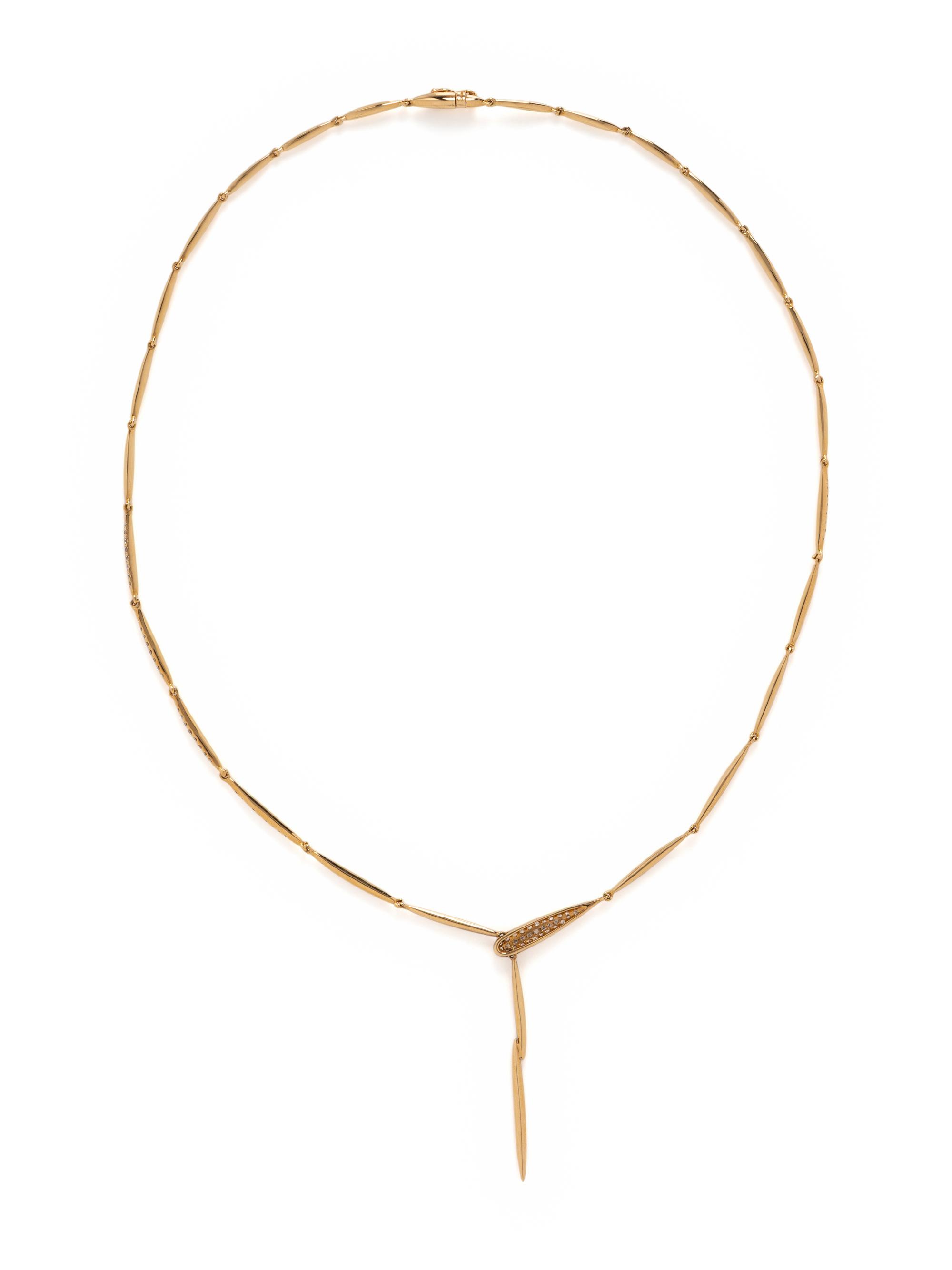 FREDERIC SAGE, ROSE GOLD AND DIAMOND LARIAT NECKLACE