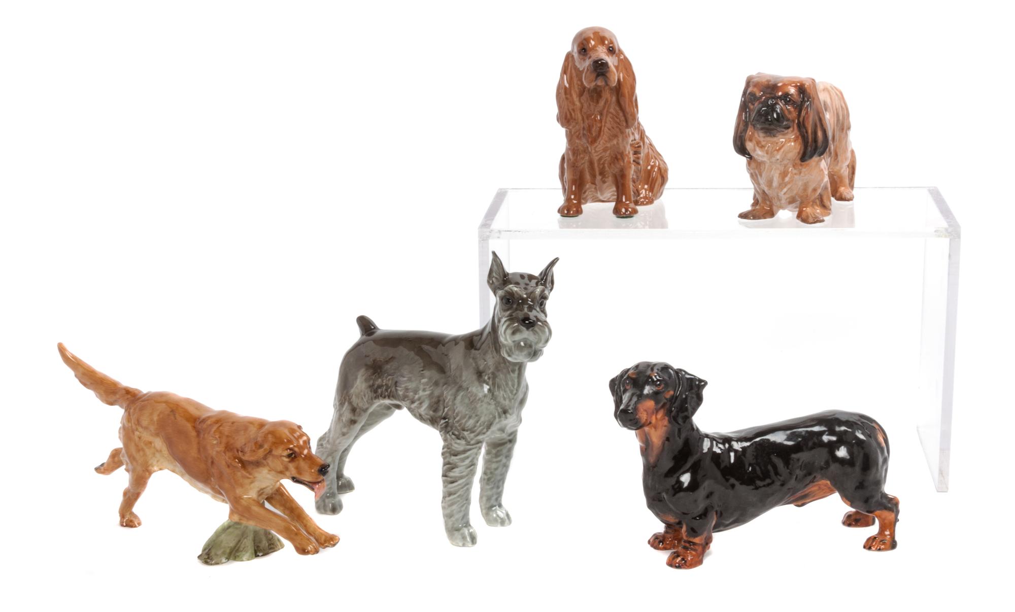 Five Royal Doulton Porcelain Figures Width of widest 8 inches. — 20TH CENTURY