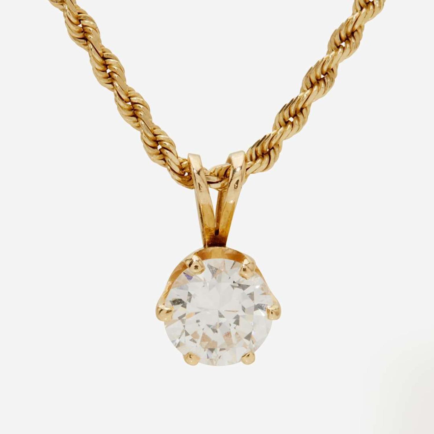 A 14K Yellow Gold Chain with Diamond Pendant