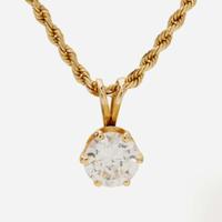 A 14K Yellow Gold Chain with Diamond Pendant