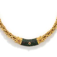 YELLOW GOLD AND RUBY NECKLACE