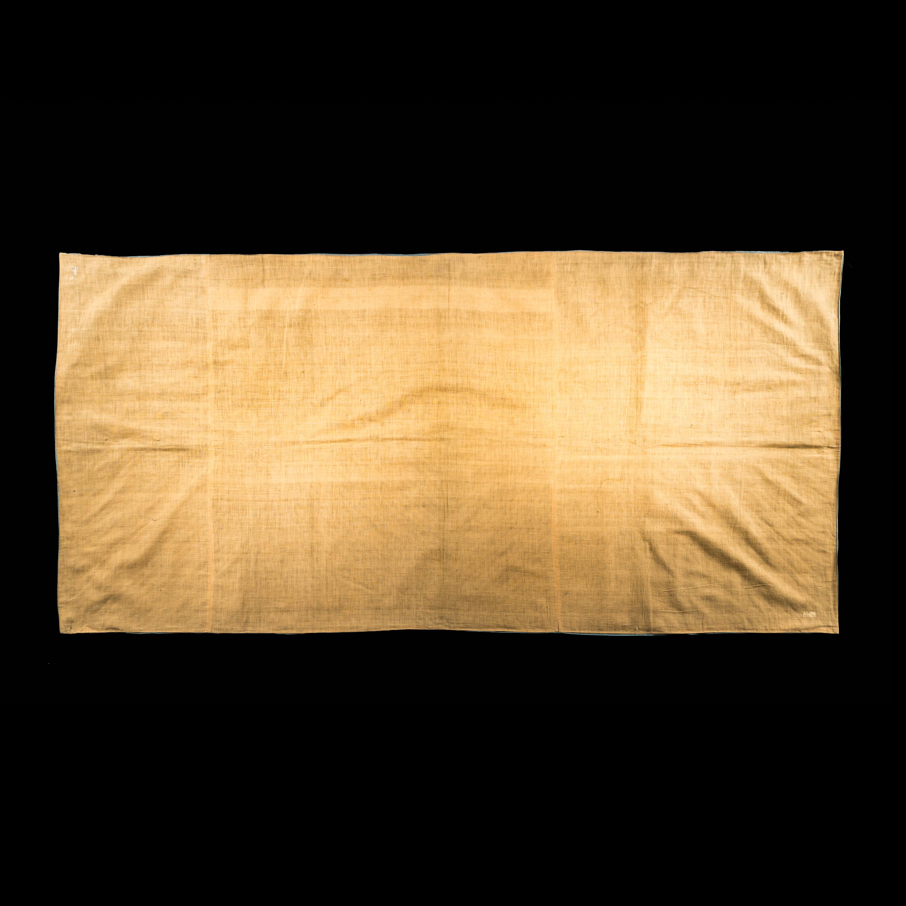 A Chinese Embroidered Silk 'Dragon' Panel, 19th Century — 清晚期 藍地龍紋綉片一幅