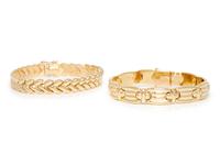 COLLECTION OF YELLOW GOLD BRACELETS