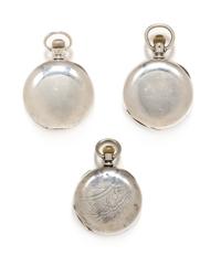 A Collection of Coin Silver Open Face Pocket Watches, Waltham, Circa 1907, 1890, and 1883, 310.00 dwts.