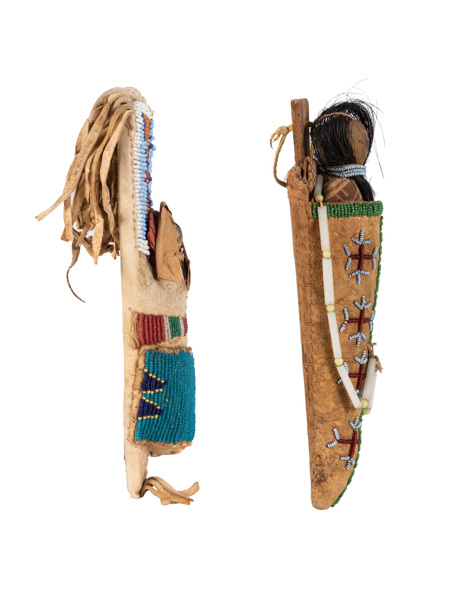 Plateau Beaded Hide Doll Cradles